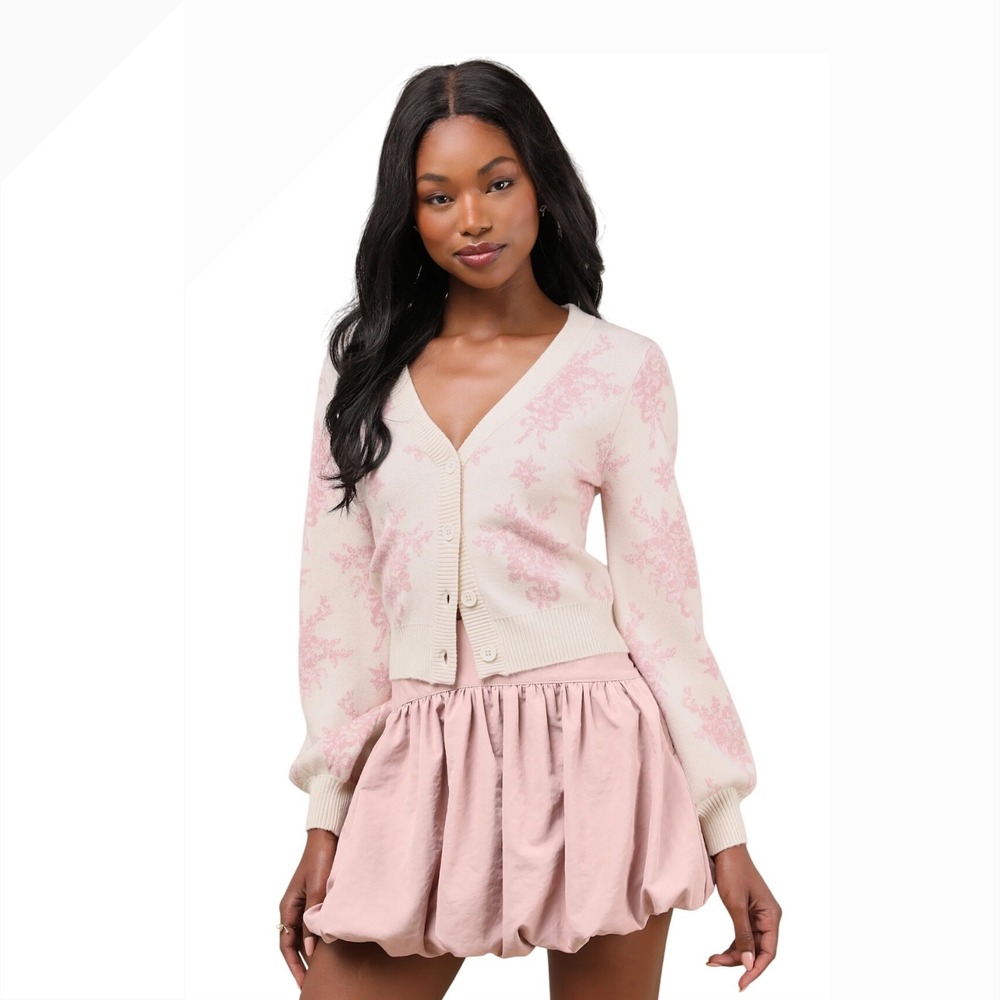 Lulus Pink Bubble Hem Mini Skirt Shorts Size M - Picture 2 of 6